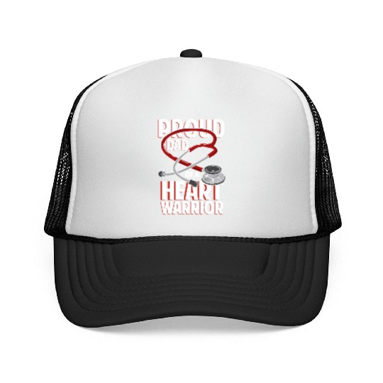 Proud Dad Of A Heart Warrior Coronary Disease CHD Trucker Caps