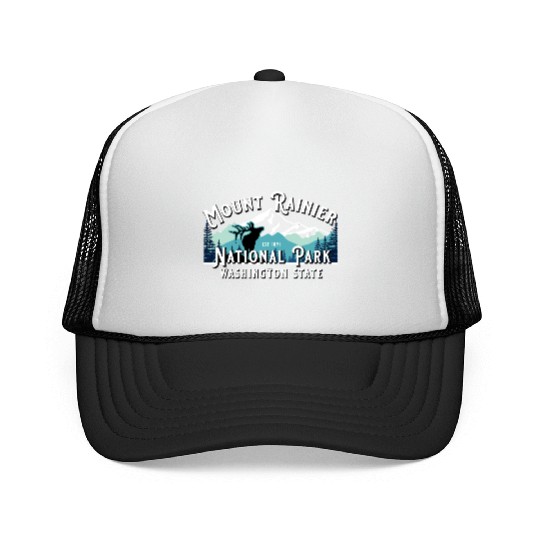 Vintage Mount Rainier National Park Washington Sou Trucker Caps