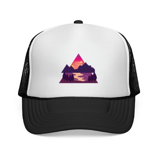 Purple Triangle Trucker Caps