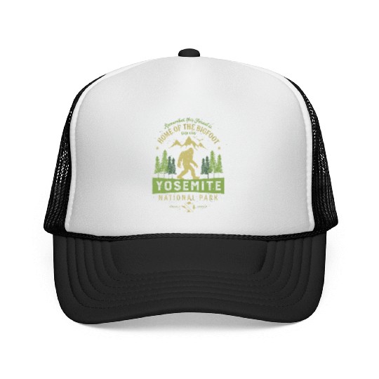 Yosemite National Park California Bigfoot Vintage Trucker Caps