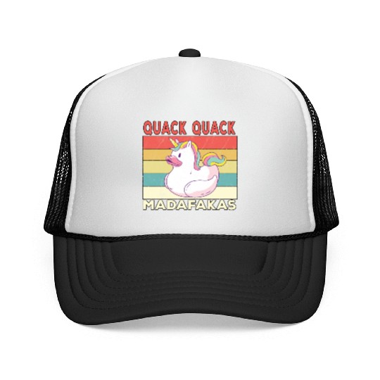 Funny Duck Sayings Ducks Quack Quack Madafakas Trucker Caps