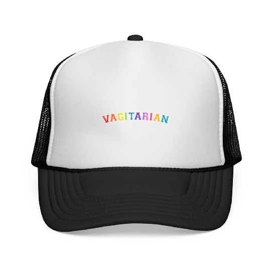Vagitarian Gift LGBT Lesbian Adult Humor Funny Gif Trucker Caps
