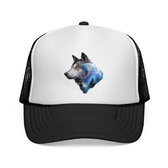 Wolf Moon Forest View Nature Trucker Caps
