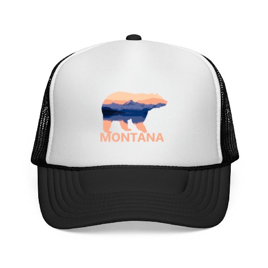 Montana Bear Nature Hiking Camping Gift Trucker Caps