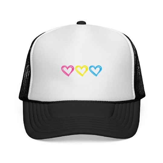 LGBTQ Gift Pink Yellow Blue Hearts Love is Love Trucker Caps