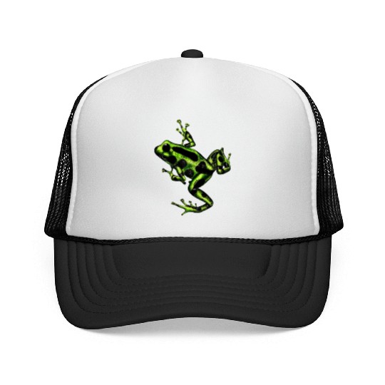 Green poison dart frog Trucker Caps
