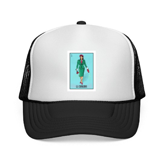 La Chingona The Bad Ass Woman Card Mexican Lottery Trucker Caps