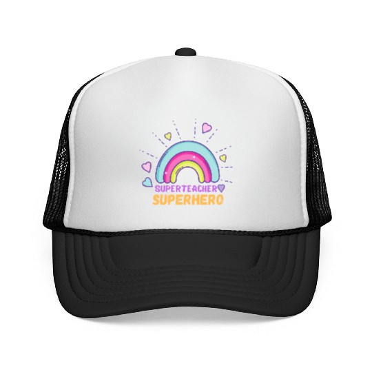 Superteacher Superhero Funny Teacher Trucker Caps