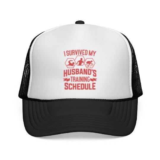 I Survived My Husbands Triathlon Training Schedule Trucker Caps