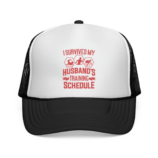 I Survived My Husbands Triathlon Training Schedule Trucker Caps