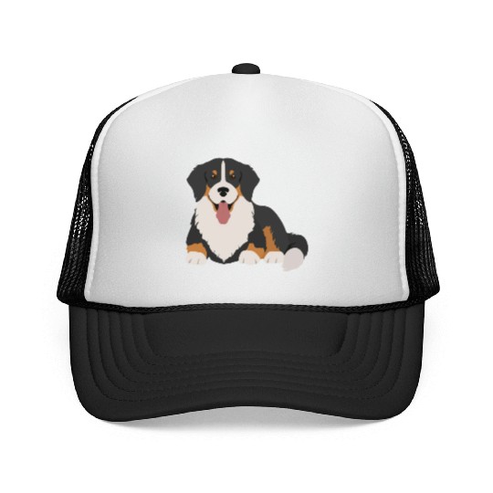 Bernese Mountain Dog Face Trucker Caps