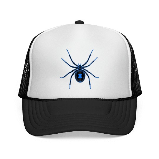 Black Widow Blue Design Trucker Caps