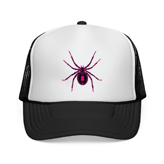 Black Widow Pink Design Trucker Caps