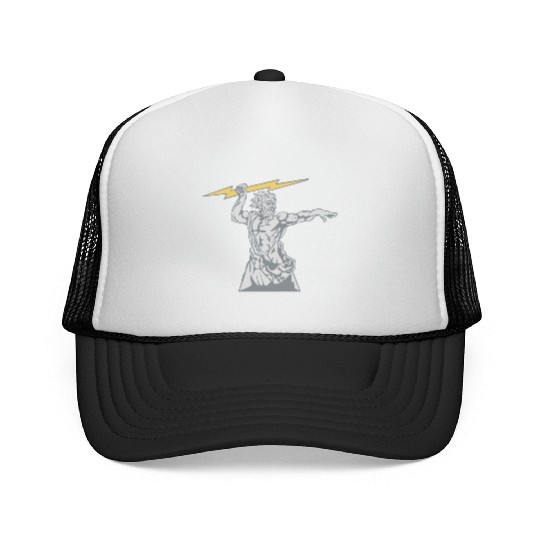 Greek mythology Zeus lightning bolt silhouette Trucker Caps