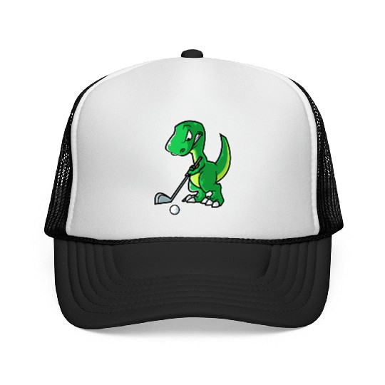 Tyrannosaurus Golf Player Golfer Golfing Funny Trucker Caps