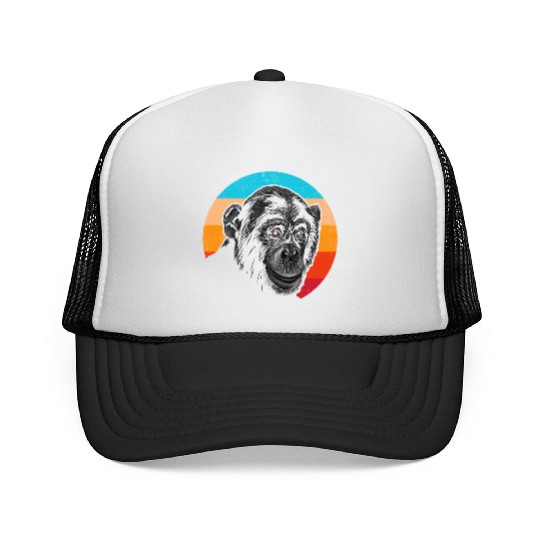 Vintage Chimpanzee Face Gorilla Monkey Lover Trucker Caps
