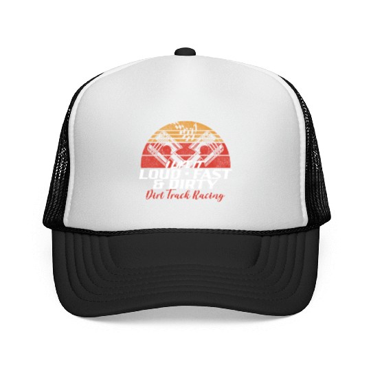 Dirt Track Racing Race Retro Trucker Caps