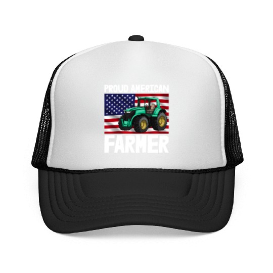 Proud American Farmer Tractor Trucker Caps
