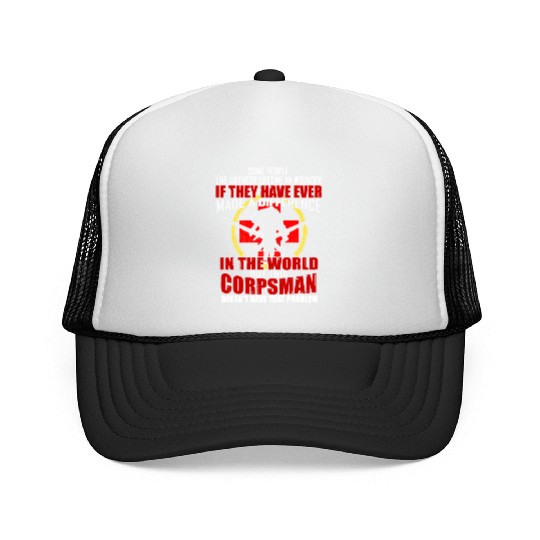 Devil US Navy Corpsman DOC Badass Army Veteran Trucker Caps