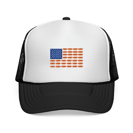 Hot Dog American Flag Patriotic Trucker Caps