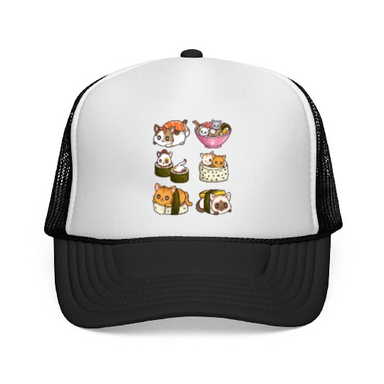 Sushi Cat Japanese Anime Trucker Caps