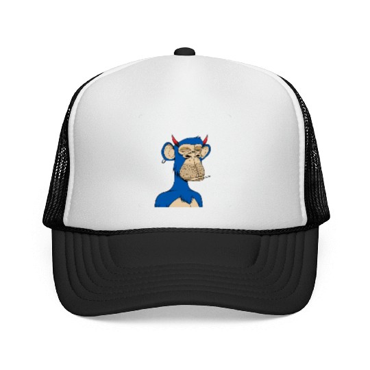 Blue bored monkey Trucker Caps