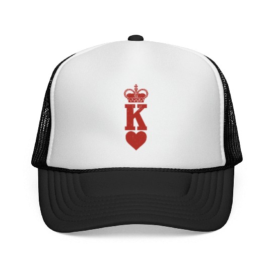 King of Hearts Crown Poker Cards Funny Gambling Trucker Caps