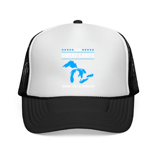 The Great Lakes Shark Free And Unsalted Trucker Caps