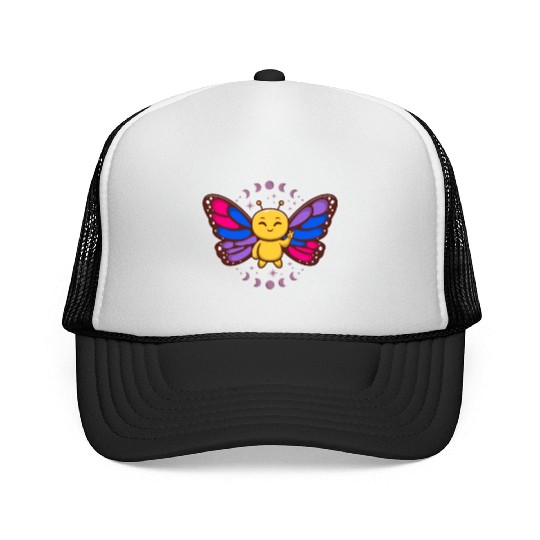 Bisexual Flag Monarch Butterfly Insect Subtle Trucker Caps