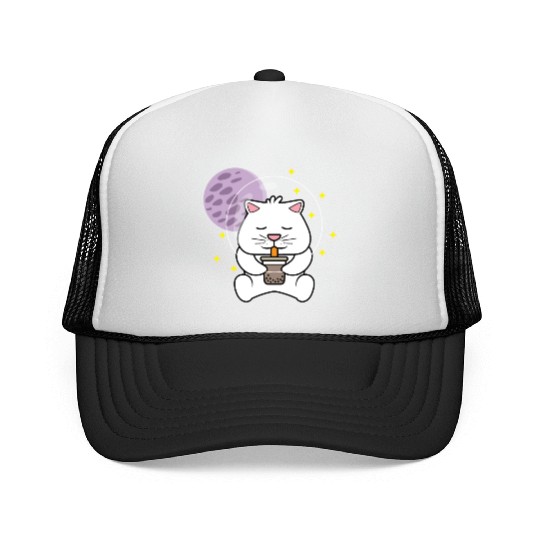 Kawaii Cat Space Pet Lover Gift Trucker Caps