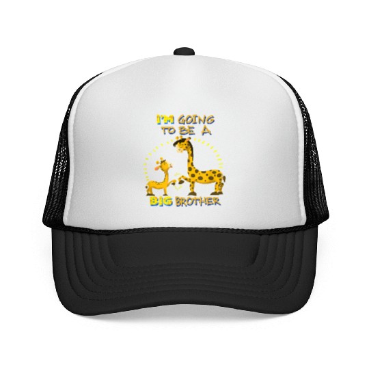 Cute Going To Be A Big Brother Giraffes Funny Gift Trucker Caps