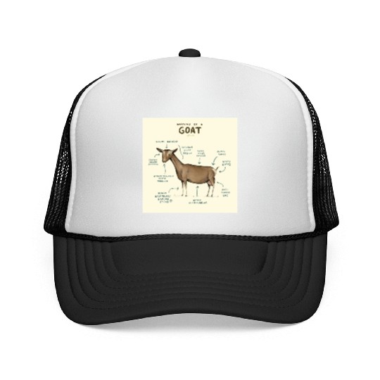 anatomy of a goat greeting card Trucker Caps