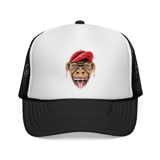 happy monkey head for Trucker Caps