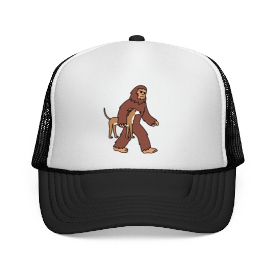 Bigfoot Sasquatch Walking Greyhound Trucker Caps