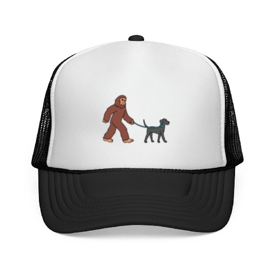 Bigfoot Sasquatch Walking Great Dane Trucker Caps