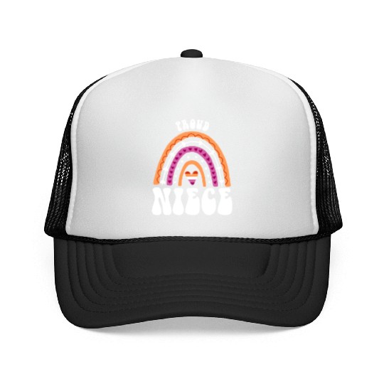 Proud Niece Lesbian Pride Rainbow Trucker Caps