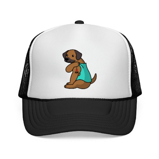 I Love Mom Tattoo Rhodesian Ridgeback Trucker Caps