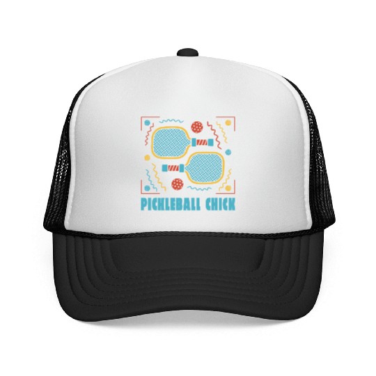 Pickleball chick play fun Pickleball chick play fu Trucker Caps