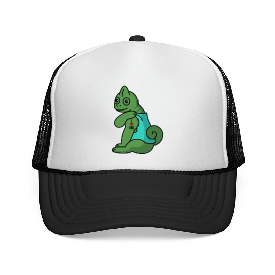 I Love Dad Chameleon Reptile Trucker Caps