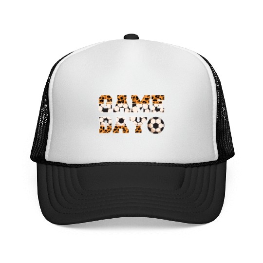 Leopard Soccer Game Day Sports Lover Trucker Caps
