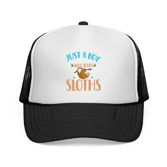 Sloth Sloths, Boy, Trees Trucker Caps