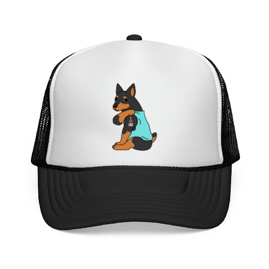 I Love Dad Miniature Pinscher Trucker Caps