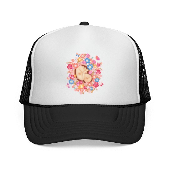 Midwife Flowers Butterfly Baby Doula Trucker Caps