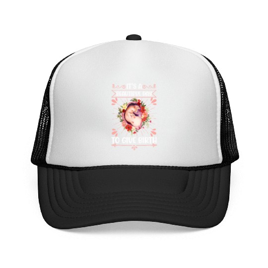 Midwife Flowers Baby Catcher Doula Trucker Caps