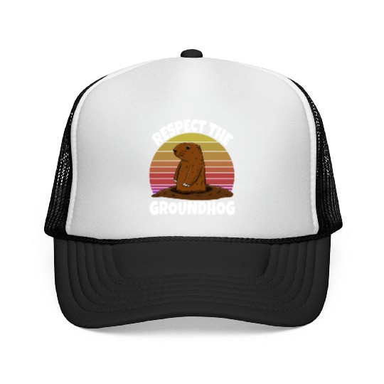 Respect The Groundhog Trucker Caps