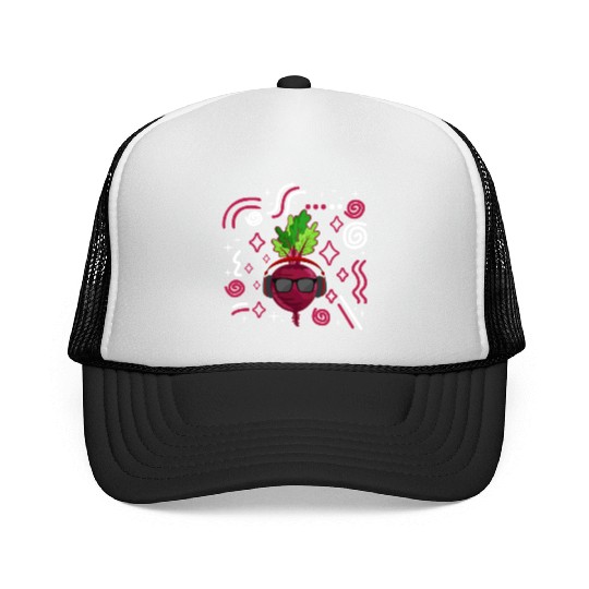 Beets Vegetable Trucker Caps, Fresh Beets Wearing