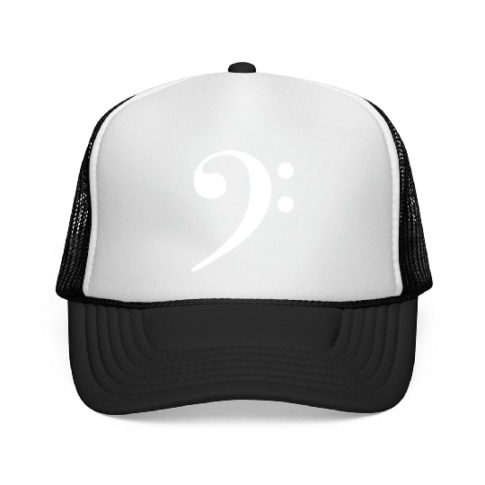 Bassline Beat Bass Player Drummer F Clef Trucker Caps