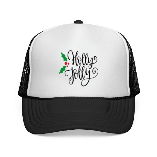 Holly Jolly Mistletoe Holiday Trucker Caps