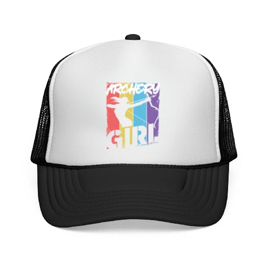Archery Bow Archer Girl Vintage Trucker Caps