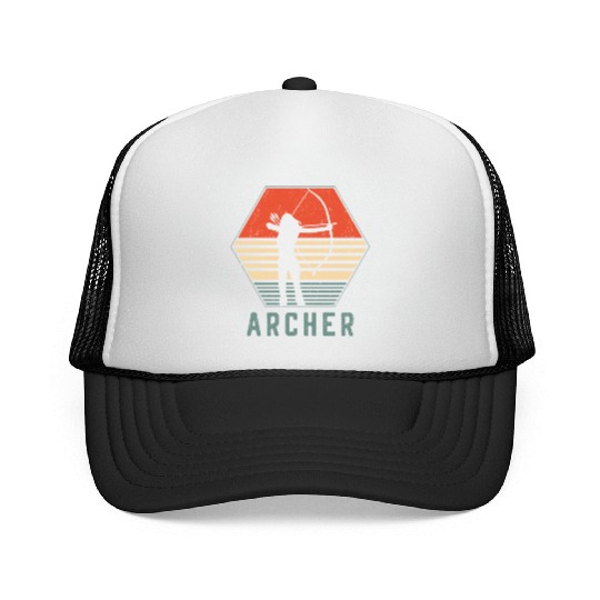 Archery Bow Archer Girl Retro Trucker Caps